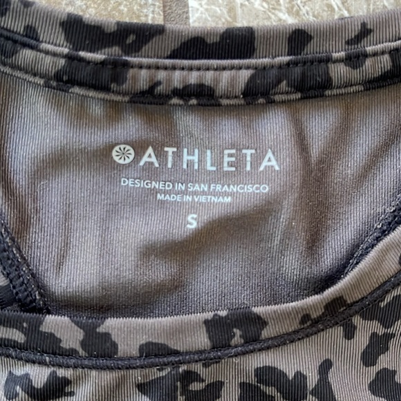 🖤 Athleta Lot Bundle 2 Crop Tanks / Bra Top size Small / Medium Black Leopard - Picture 10 of 14